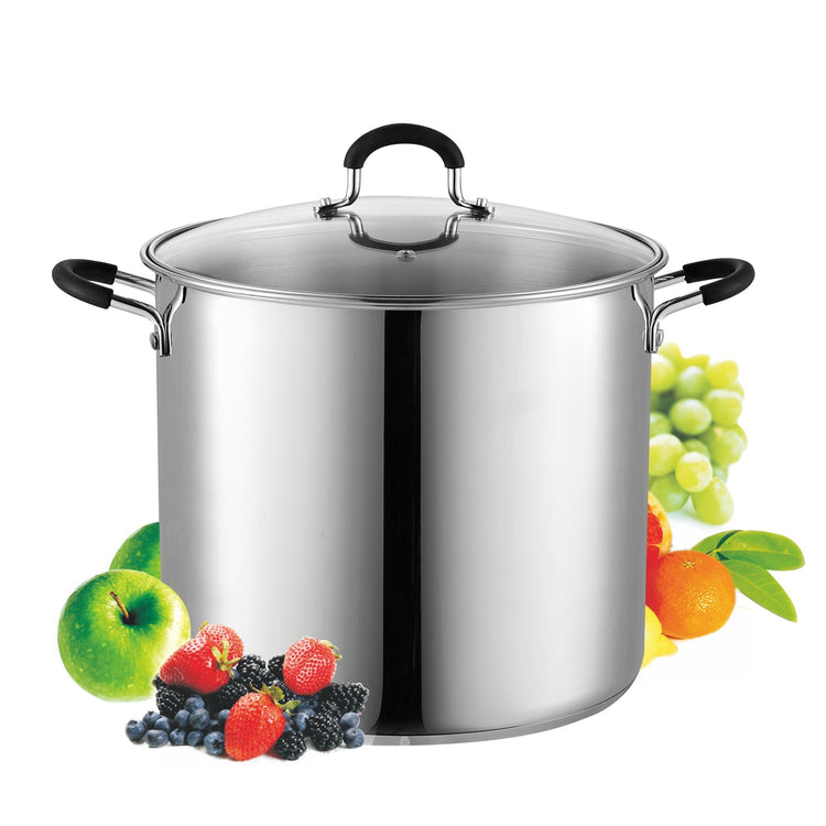 Professional 12 Quart Stainless Steel Stock Pot with Lid