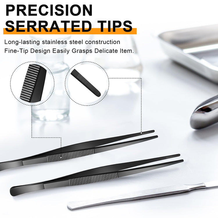 4 Packs 12 Inch Bar Tweezers Black Multi (4 Count)