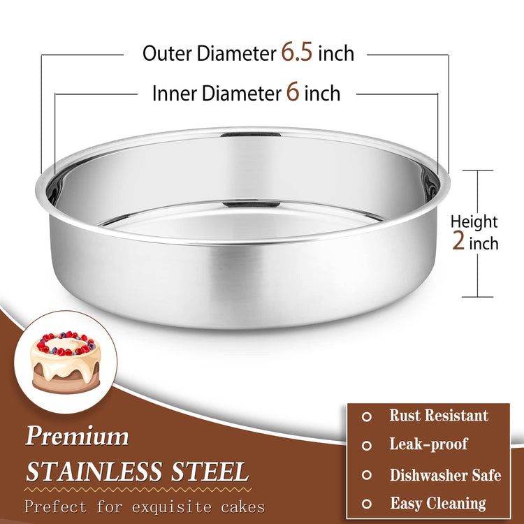 6 Inch Round Cake Pan Set of 3 (3 Count)