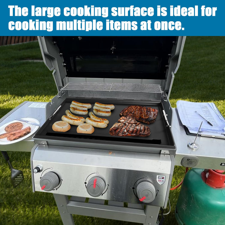 6787 Full Size Griddle Inserts with Handles for Weber Spirit I & II 300 Series Grills Nonstick Flat Top Griddle for Weber Spirit E