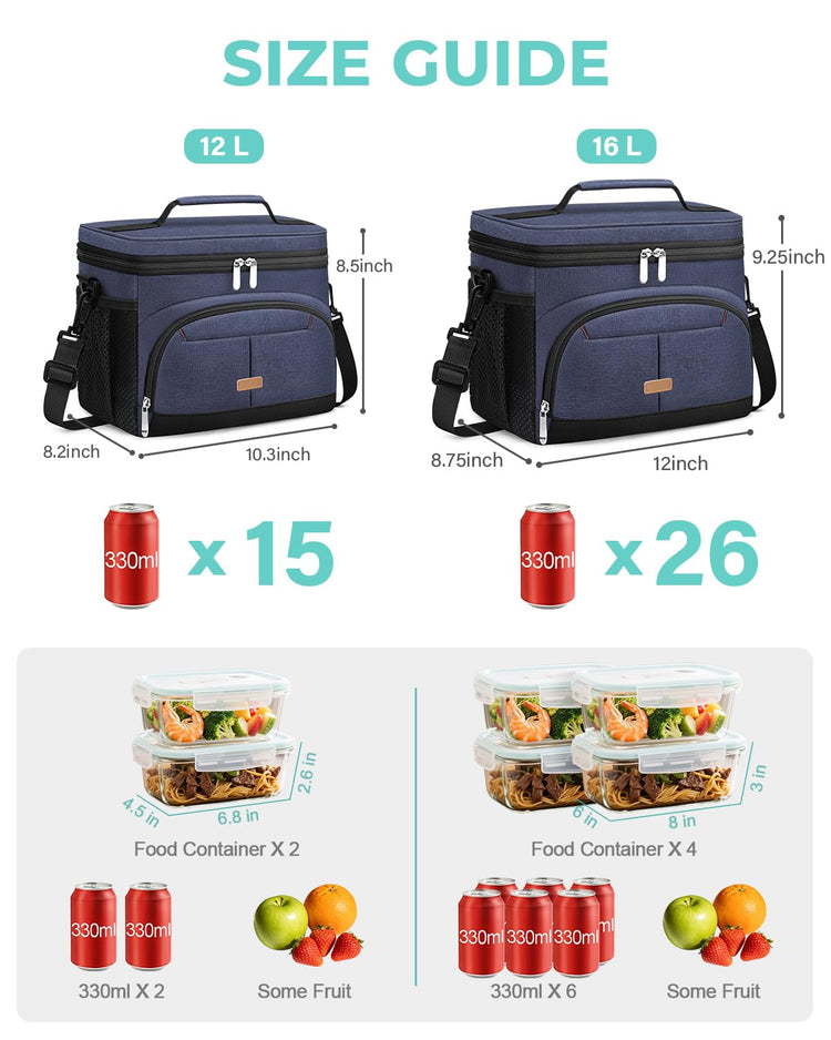 Lunch Box for Men Women Insulated Lunch Tote Cooler Bag Lunchbox