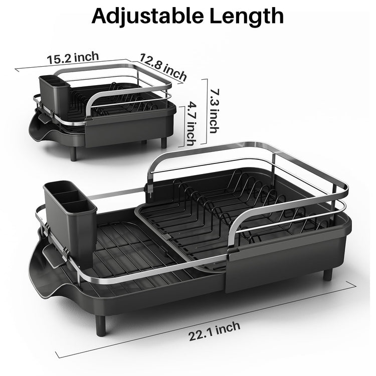 Expandable Dish Drying Rack for Kitchen Counter