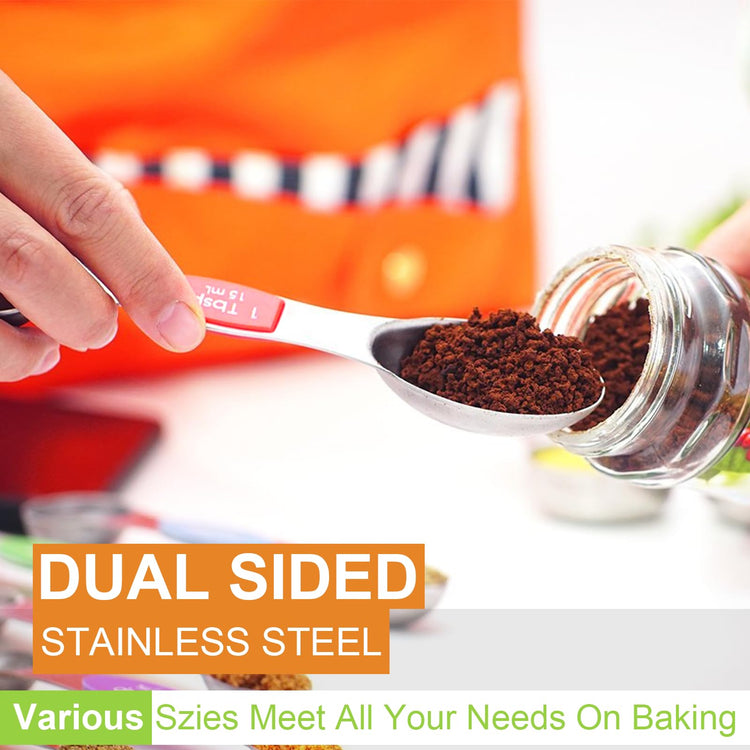 Stainless Steel Magnetic Measuring Spoons with Strong Magnets