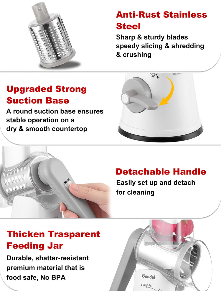 Rotary Cheese Grater Hand Crank
