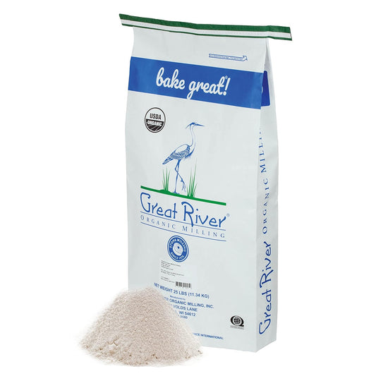 Great River Organic Milling Lily White Organic All-Purpose Flour | Unbleached & Unbromated | Non-GMO, Kosher | Ideal for Bread, Cookies, Cakes, Pizza Dough & Everyday Baking | 25 Lb - Nestoria