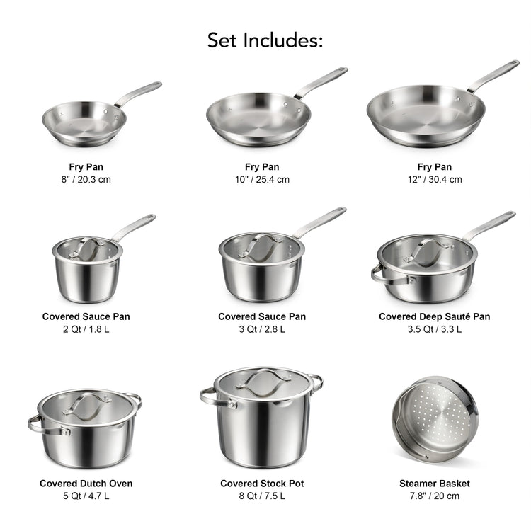 Tempo Tri Ply Base Stainless Steel 14 (14 Count)
