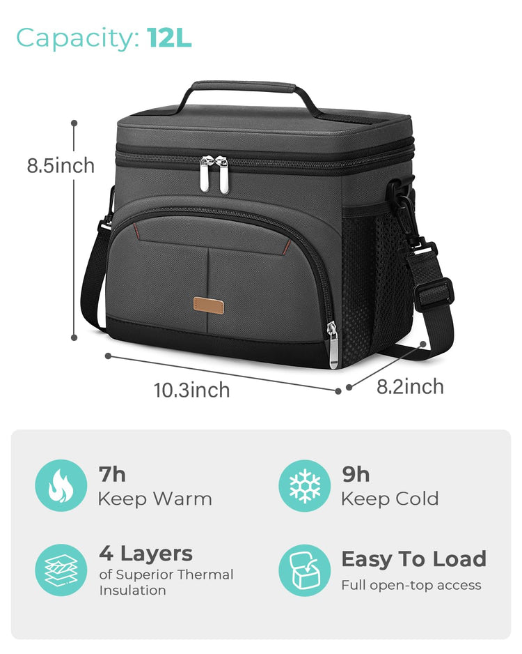 Lunch Box for Men Women Insulated Lunch Tote Cooler Bag Lunchbox