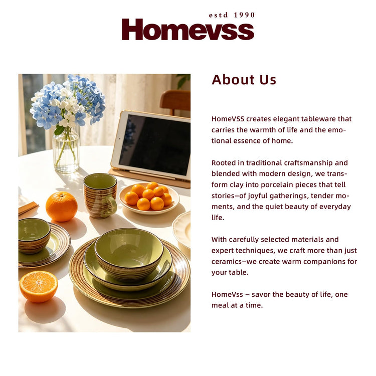 HomeVss 48 Piece Dinnerware Set