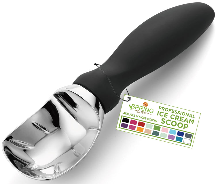 Heavy Duty Metal Ice Cream Scoop with Soft Grip Handle