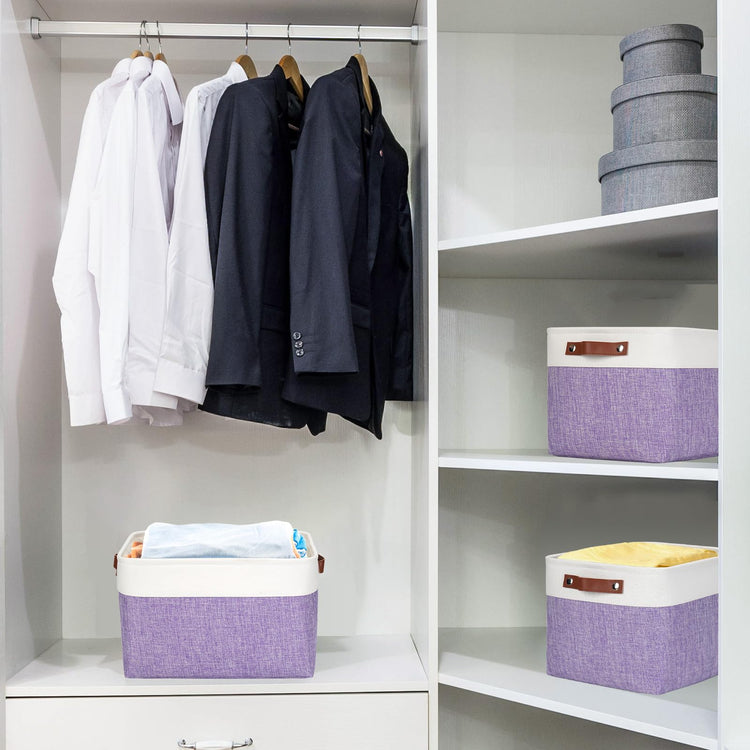 Storage Bins Large Fabric Storage Baskets for Shelves 3 Pack (3 Count)