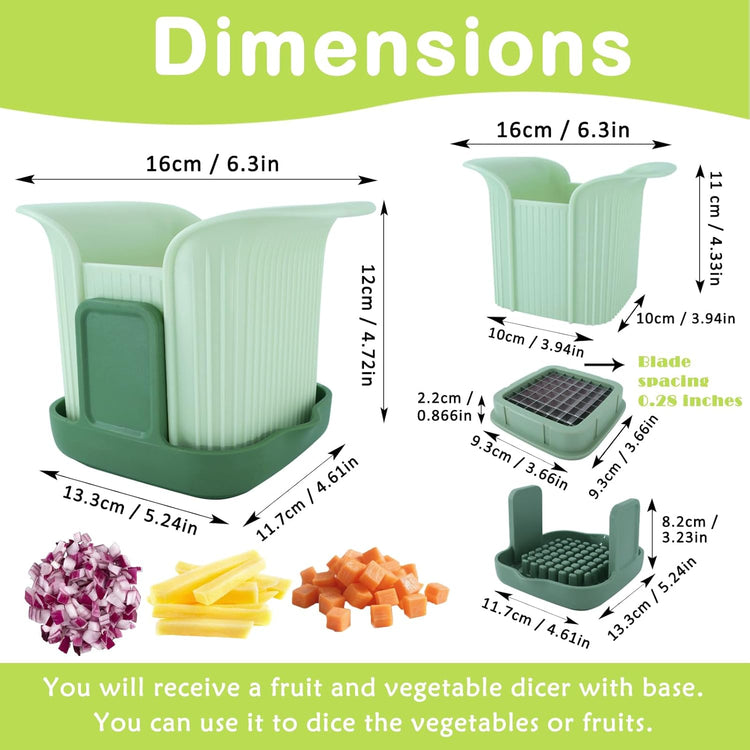 Suuker Onion Chopper with Base,Potato French Fry Cutter,Fruit and Vegetable Slicer,Kitchen Gadgets for Potatoes,Vegetable Chopper，Mandoline Slicer for Kitchen,Food Cutter,Tomato Dicer