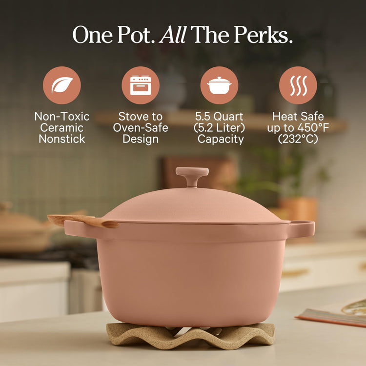 Perfect Pot 5.5 Qt Nonstick Ceramic Pot & Dutch Oven with Lid