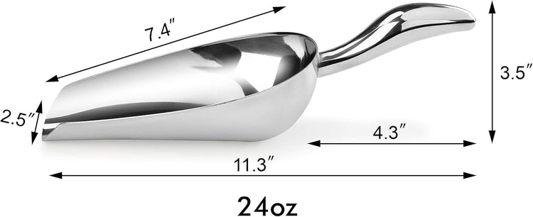New Star Foodservice 1028539 Stainless Steel Bar Ice Flour Utility Scoop, 24-Ounce