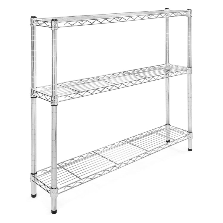 Shelving Inc. 8" d x 42" w Chrome Wire Shelving with 3 Tier Shelves