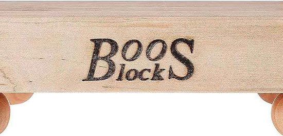 John Boos B Series Square Wooden Maple Cutting Board 9”x9” – 1.5” Thick, 3.7-lb Non-Reversible Butcher Block with Wood Bun Feet & Edge-Grain