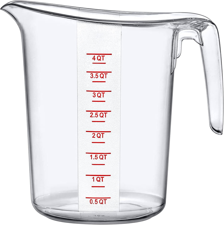 Amazing Abby - Melissa - 128-Ounce Plastic Measuring Pitcher (1-Pack), 16-Cup (4-Quart) Food-Grade Measuring Jug, Unbreakable, Stackable, Dishwasher-Safe, Great for Oil, Vinegar, Flour, and More