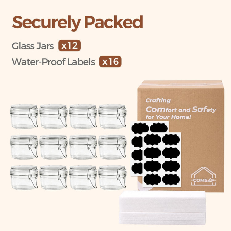 Small Glass Spice Jars with Airtight Lids 4 oz 12 Pack Mason Pantry (12 Count)