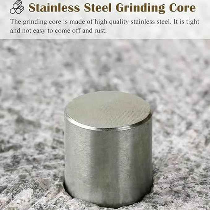 Handmade Granite Stone Grain Mill - Manual Grinder for Dry/Wet Ingredients, Ideal for Beans, Barley, Sesame, and Corn - Perfect Kitchen Tool for Healthy Cooking