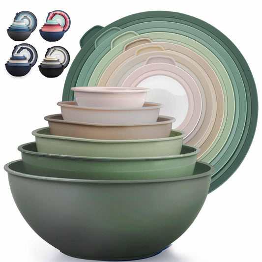 12 Piece Plastic Mixing Bowls with Leak (452.48 Count)