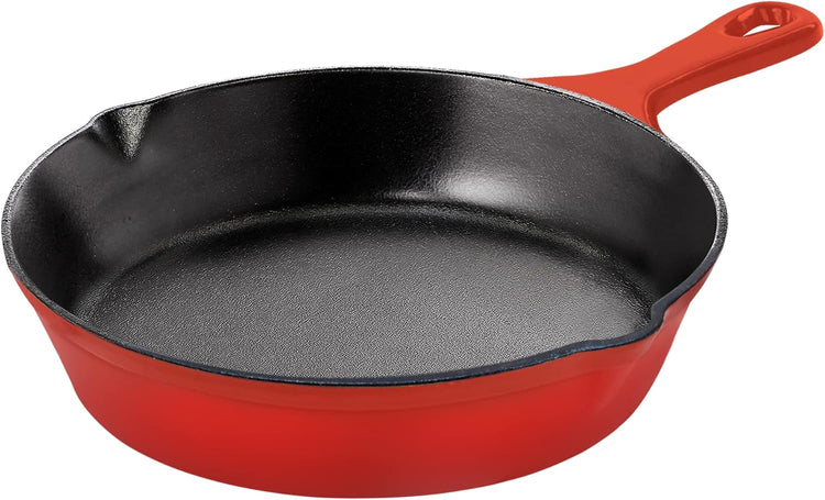 Utopia Kitchen Saute Frying Pan 6.5 Inch, Cast Iron Chefs Pan, Pre Seasoned Cast iron Skillet, Safe Grill Cookware for Indoor & Outdoor Use, Red - Nestoria