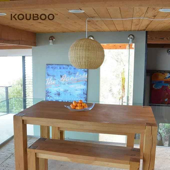 Kouboo 1050030 Wicker Ball Pendant Light, 18" x 18" x 18", Natural