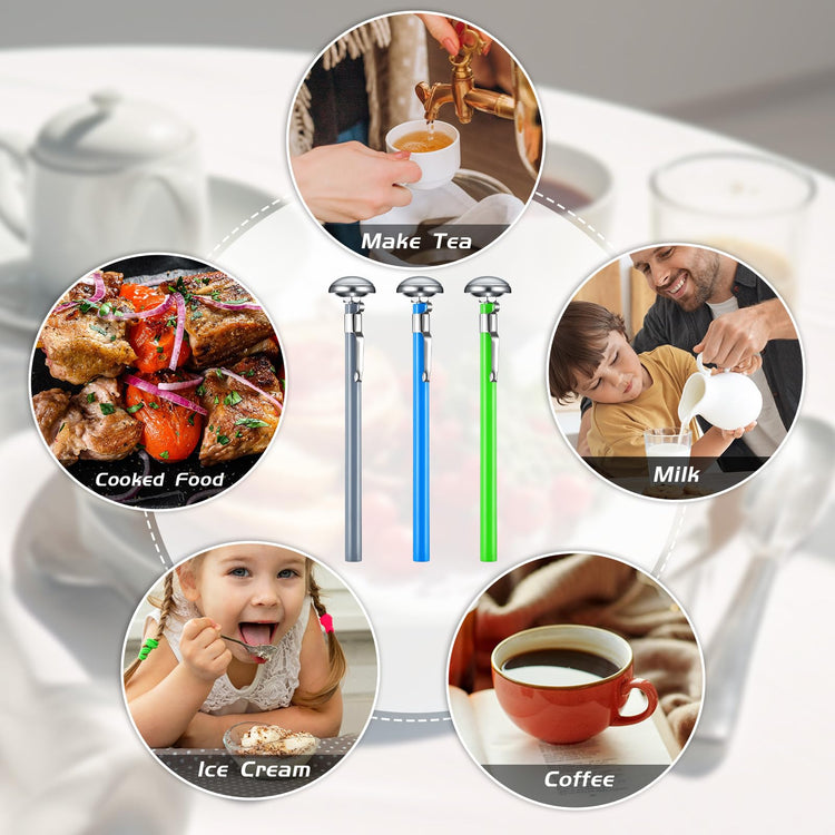 6 Pcs Stainless Steel Kitchen Dial Thermometer 5"