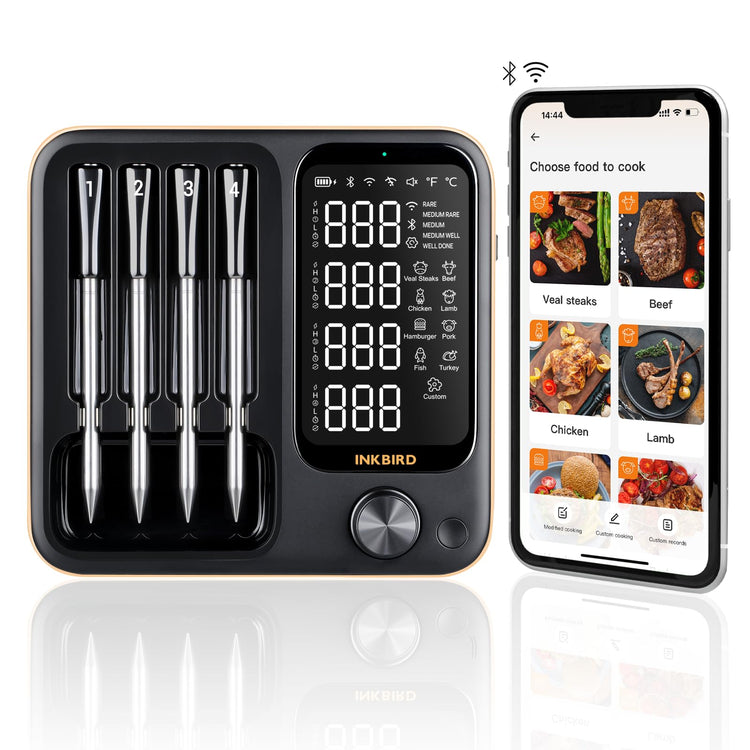 Wireless Meat Thermometer with 4 Probes