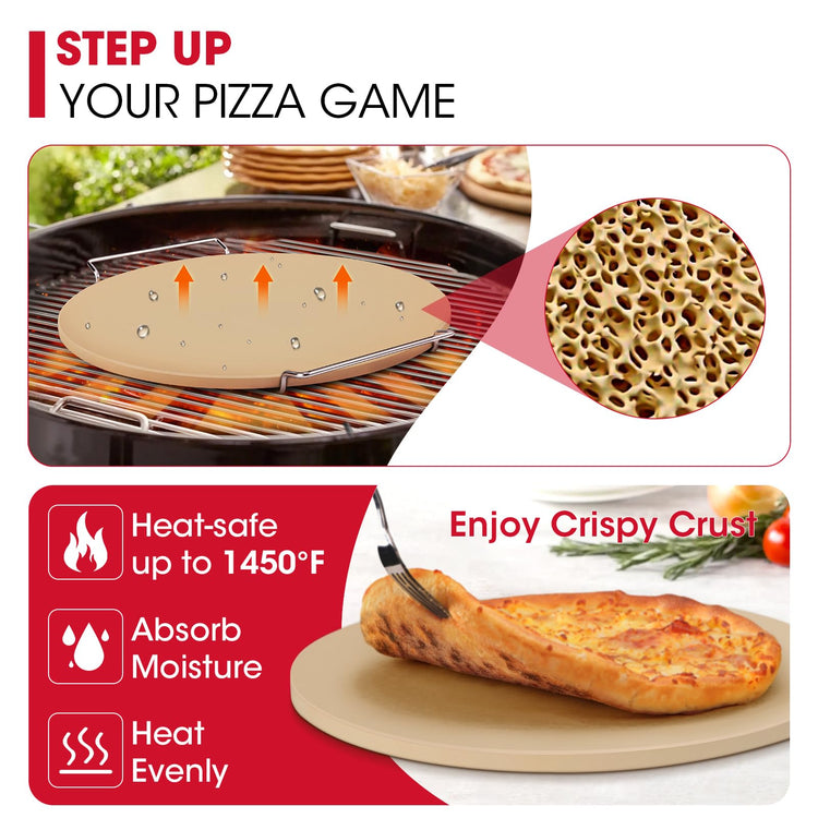 12 Inch Round Pizza Stone for Oven and Grill