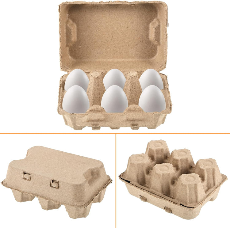 36 Pcs Jumbo Duck Egg Cartons Paper Goose Egg Cartons for Normal Size Geese Blank Natural Pulp Jumbo Eggs Container Holder Reusable for Six Duck Goose Hen Eggs