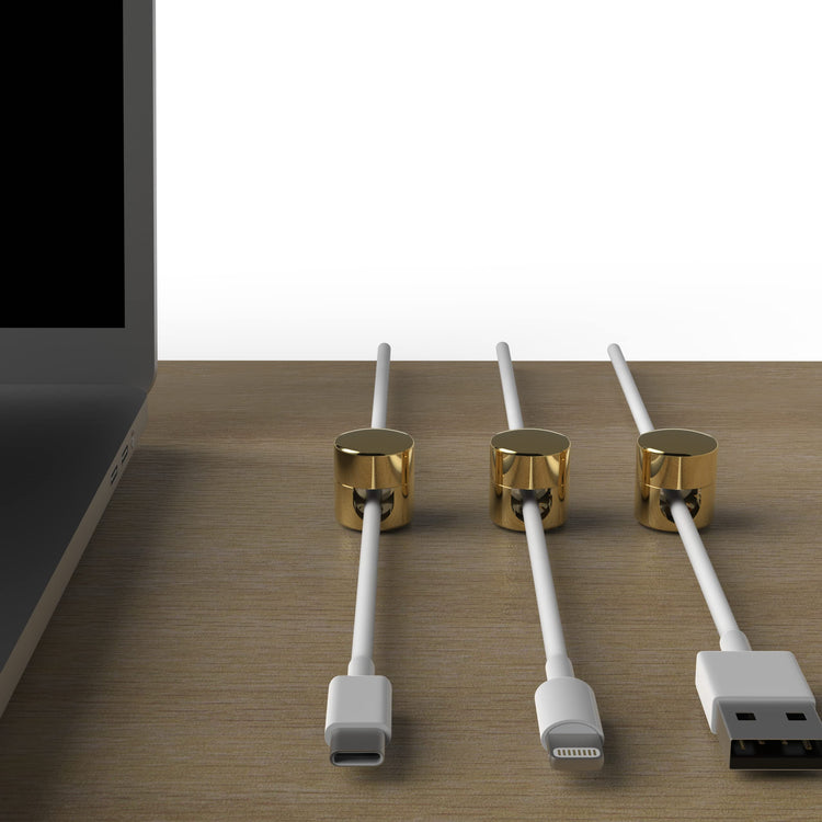 Cable Anchors for Desk Organization Gold