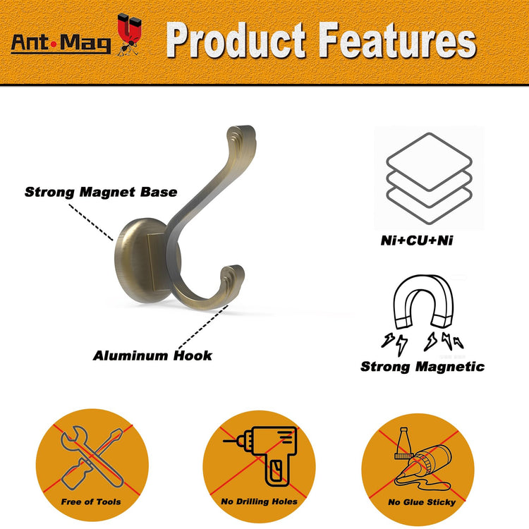 Magnetic Hooks Heavy Duty 140LBS (4 Count)