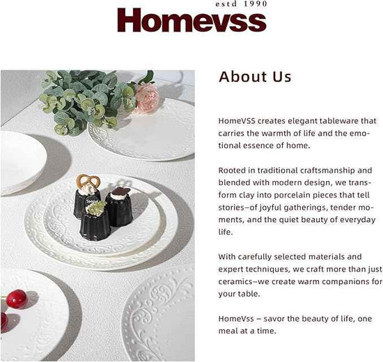 HomeVss, New Bone China Embossed Italy Countryside 18pc Dinnerware Set