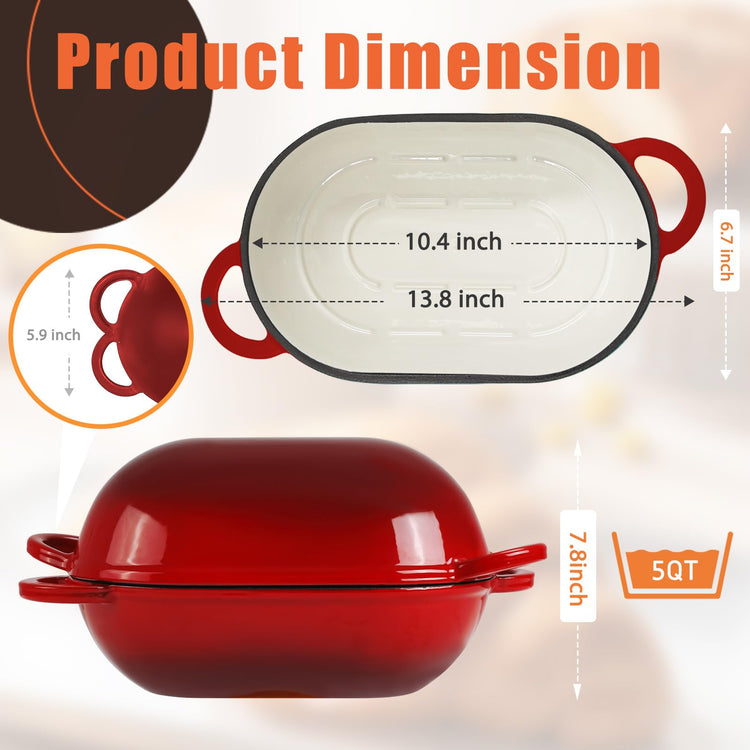 5 QT Enameled Cast Iron Sourdough Bread Oven