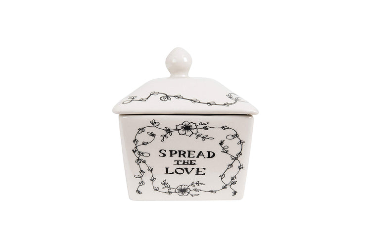 Country Stoneware Butter Dish with Lid