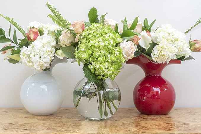 Hibiscus Glass Red Small Fluted Vase