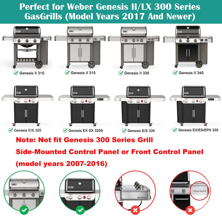Full Size Griddle Inserts for Weber Genesis II 300 Series Grill