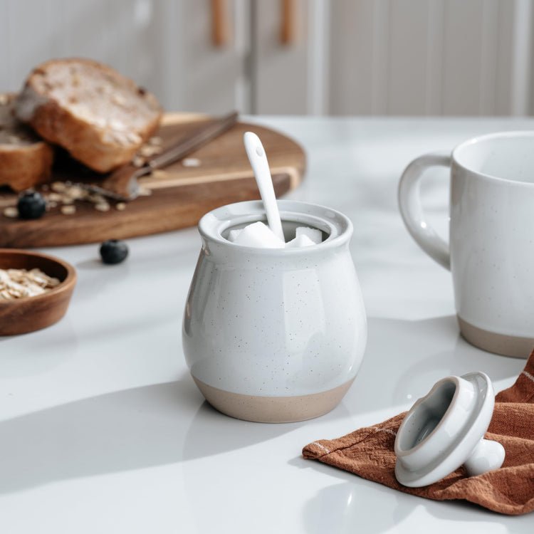 10oz Sugar Bowl with Lid and Spoon