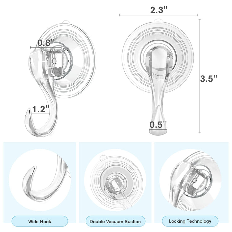 Suction Cup Hooks with Wipes (6 Count)
