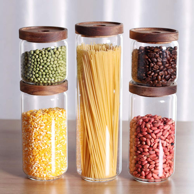 Glass Canisters Set of 5 for the kitchen