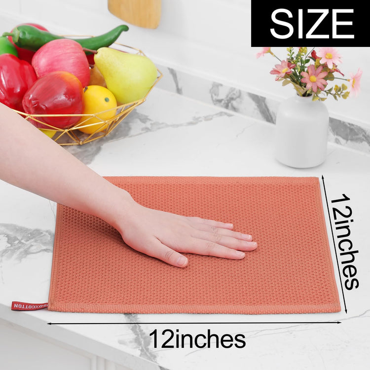 100% Cotton Waffle Weave Kitchen Dish Cloths 8 (8 Count)