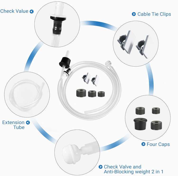 Yofidra Sink Soap Dispenser Extension Kit: Under Sink Dish Soap Dispenser with 47" Tube for Countertop Kitchen Sink Accessories, Sink Hose with Check Valve for Prevent Backflow 2PCS