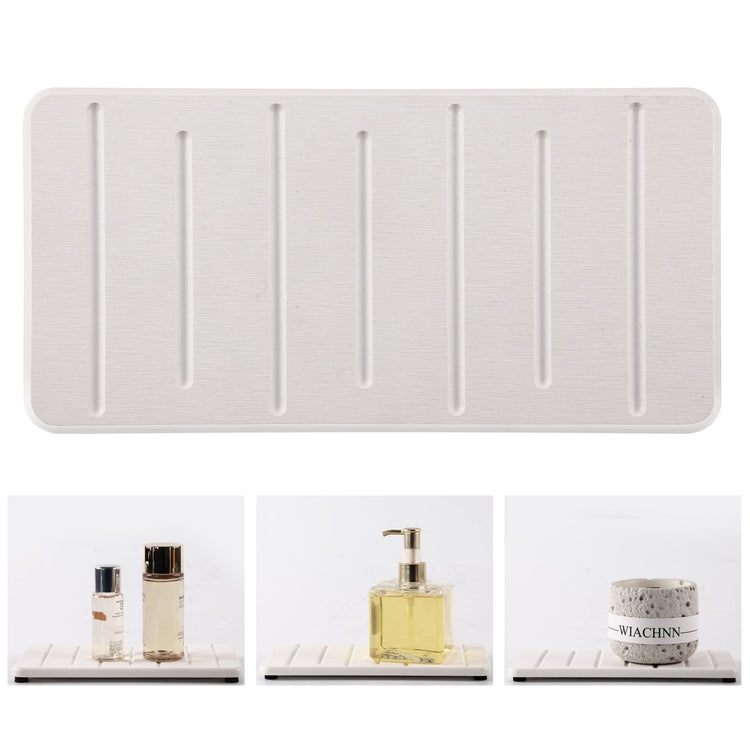 2PCS Water Absorbing Stone Tray for Cosmetics & Hand Soap & Houseplants (2 Count)
