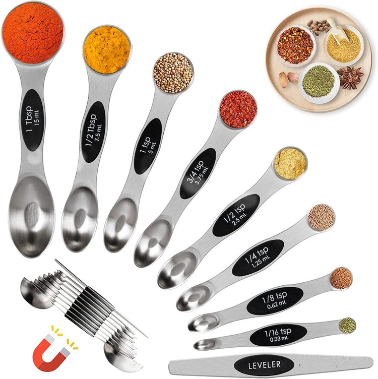 19 Pc Magnetic Measuring Cups and Spoons Set