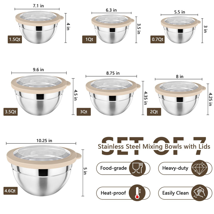 Mixing Bowl with Lid Set of 7
