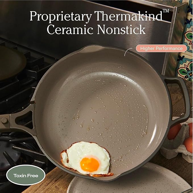 Our Place Mini Cookware Duo | 6-Piece Ceramic Cookware Set with Mini Always Pan & Mini Perfect Pot | Induction & Oven Safe up to 450°F | Nonstick, PFAS-Free Non-Toxic Cookware | Blue Salt