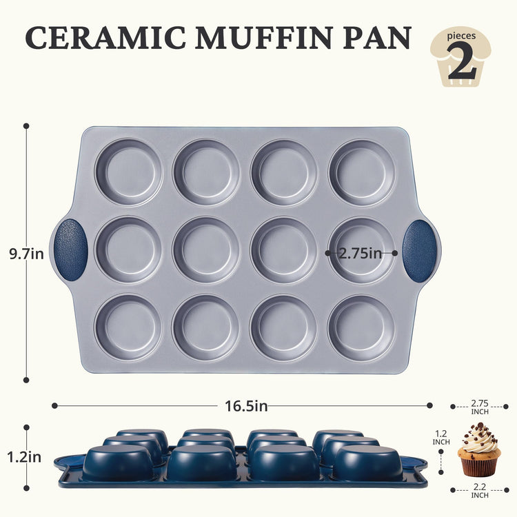 Ceramic Muffin Pan (2 Count)