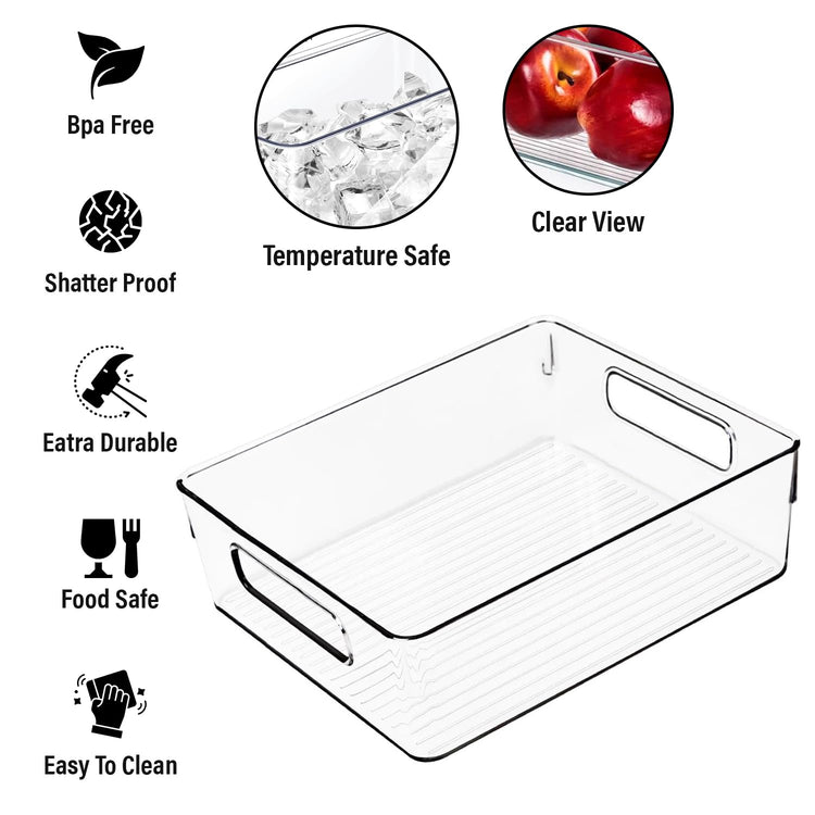 Clear Plastic Storage Bins (4 Count)