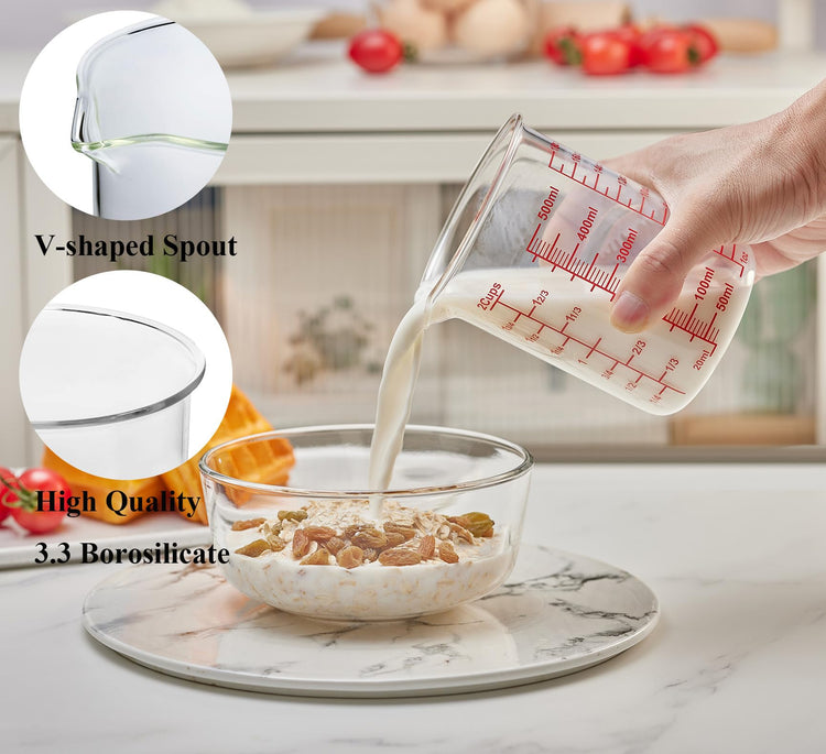 3 Piece Glass Measuring Cup Set