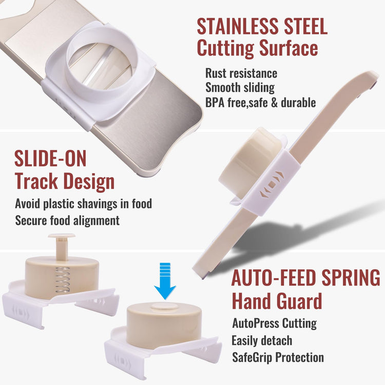 6 Blade Mandoline Slicer for Kitchen with Waffle Fry Cutter
