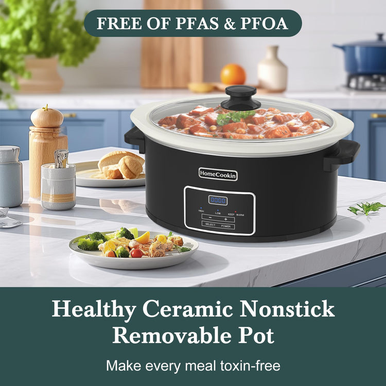 7 Quart Programmable Slow Cooker with Timer Keep Warm